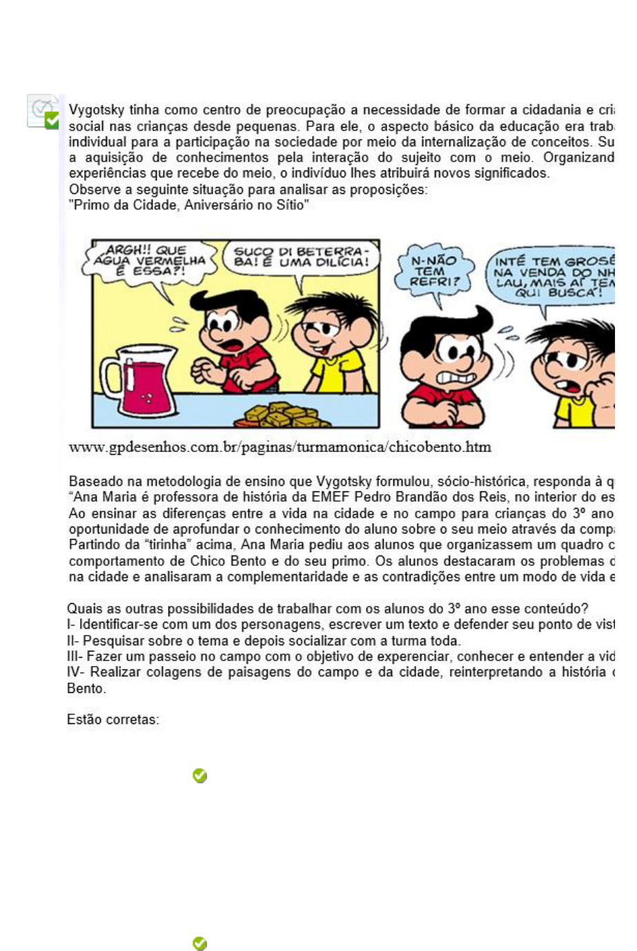 METODOLOGIA E PRATICA DO ENSINO DA HISTÓRIA E GEOGRAFIA QUESTIONÁRIO II