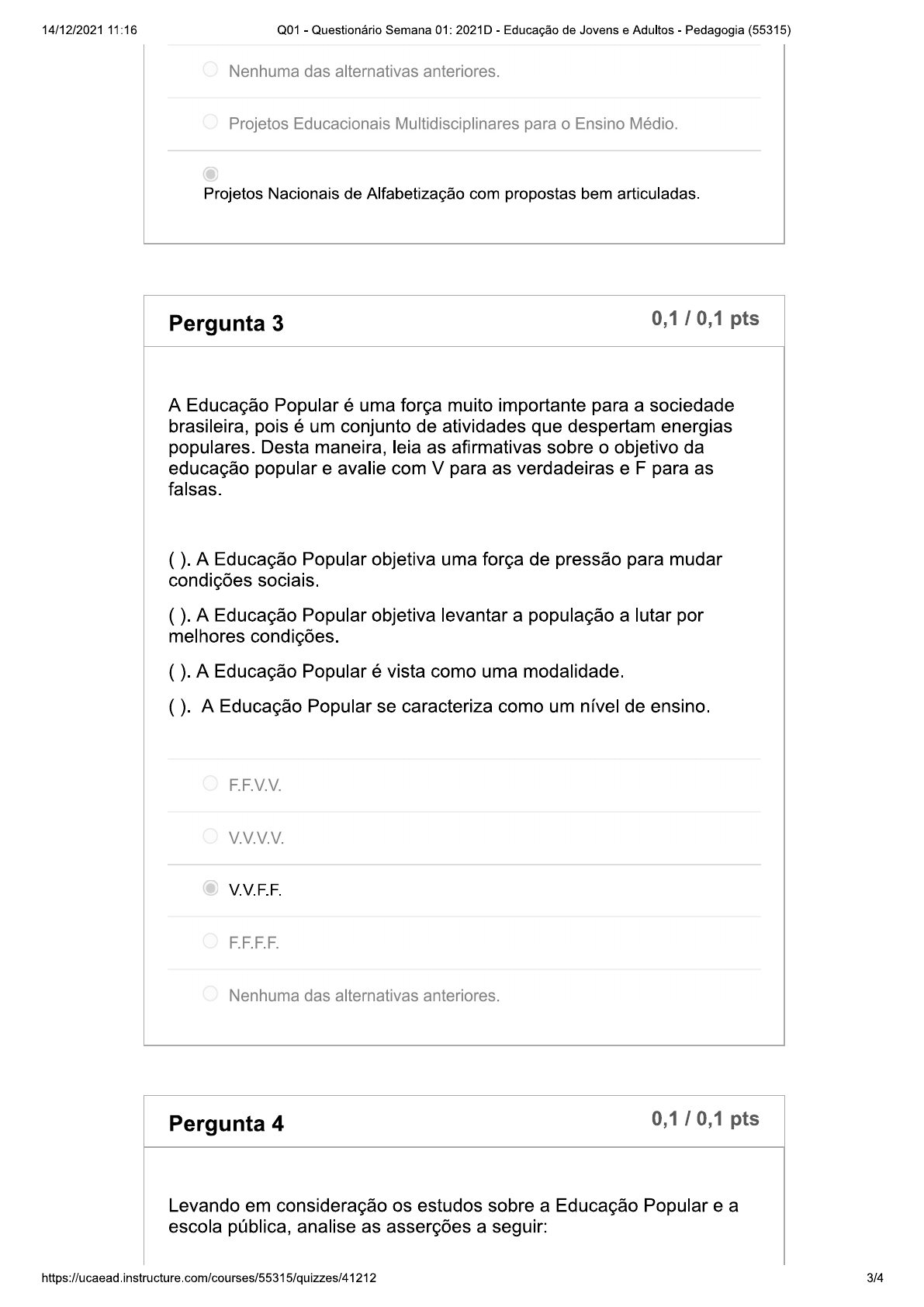 Q01 Questionário Semana 01 Educação de Jovens e Adultos Eja