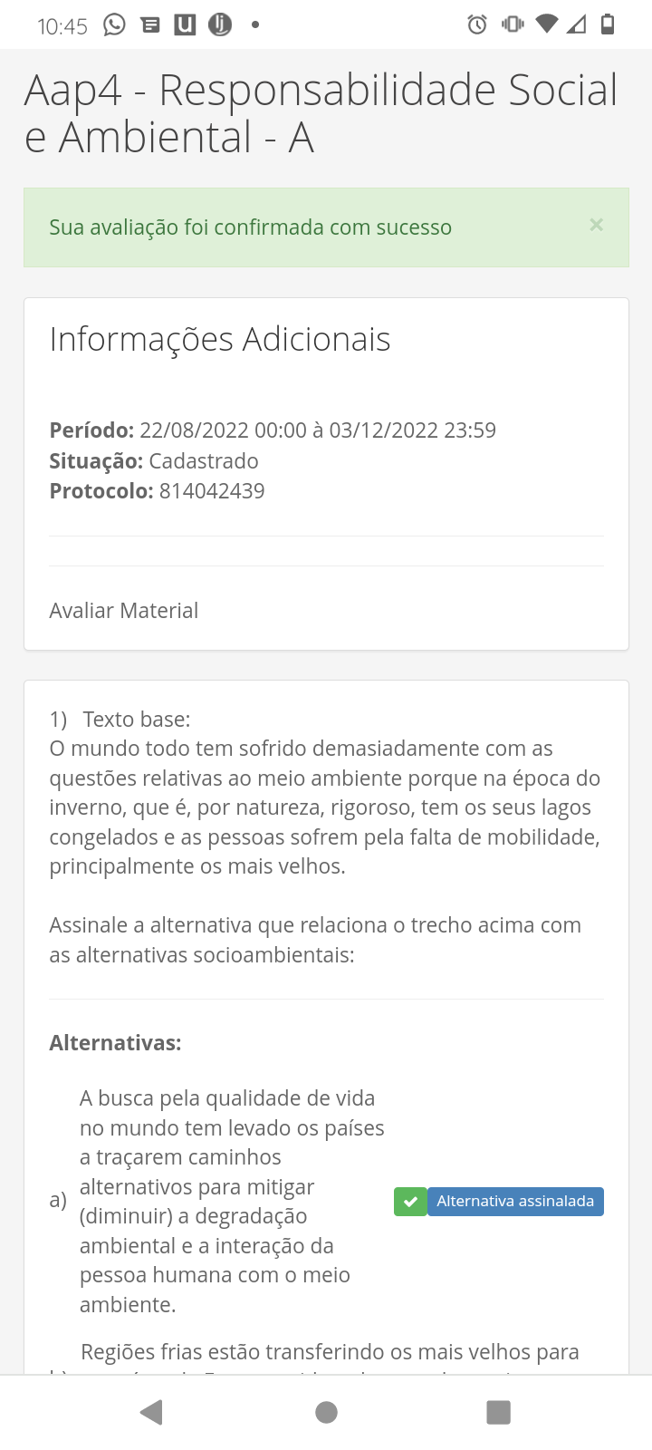 av3 avaliação responsabilidade social ambiental Responsabilidade