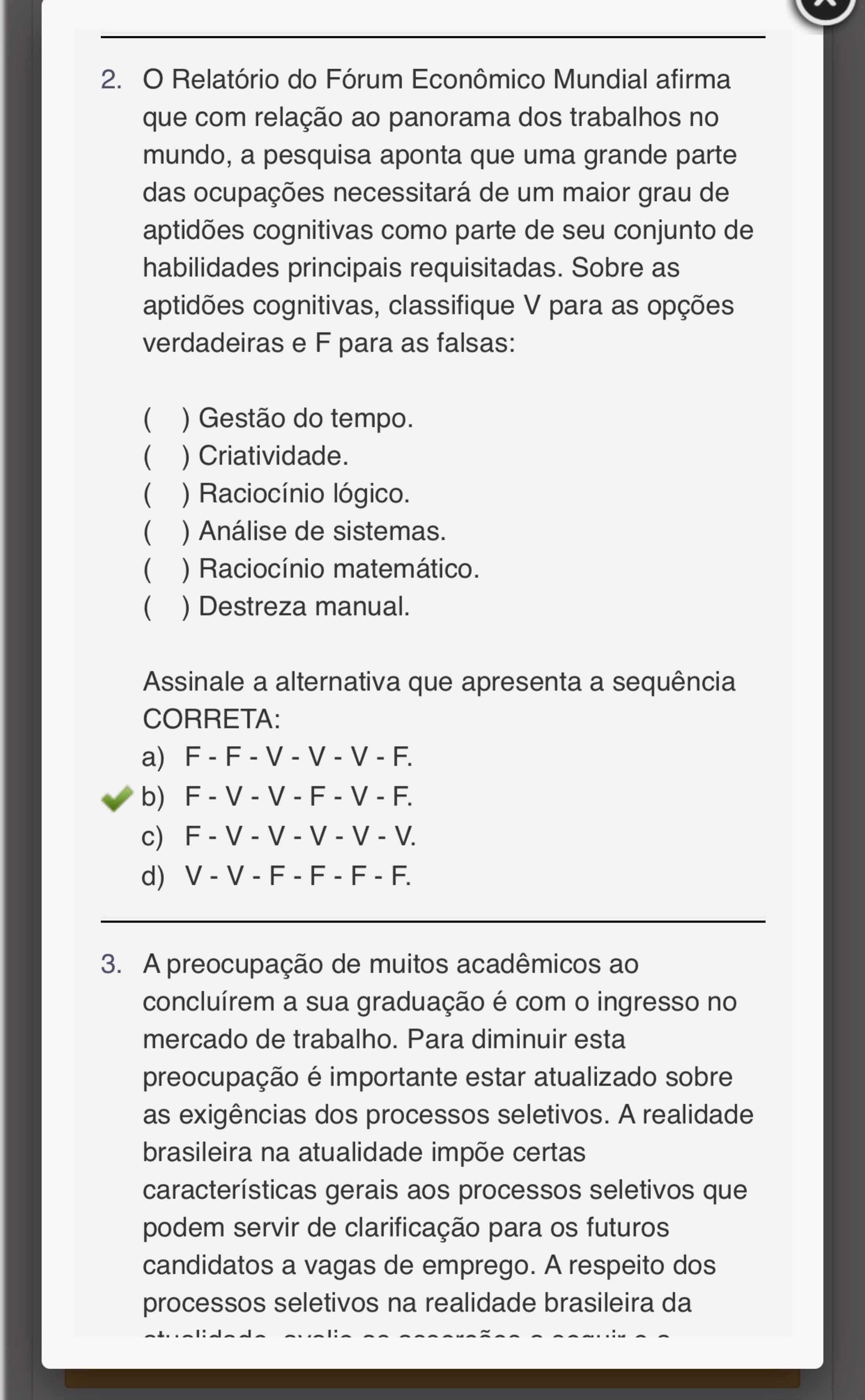 avaliação final objetiva Perspectivas Profissionais