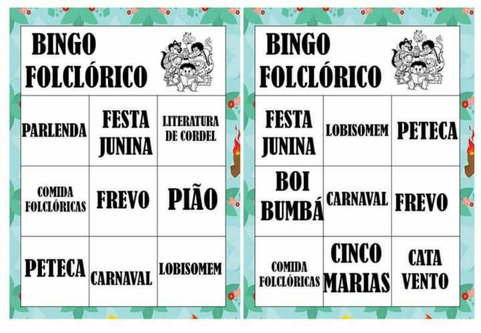 Amo Alfabetizar Bingo Do Folclore Brasileiro Pedagogia Explore O