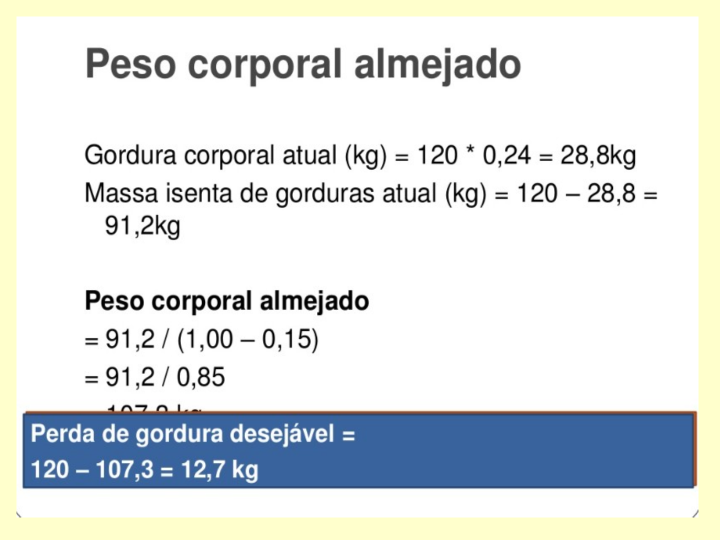 Peso corporal desejado Nabuco Nutrição Esportiva Nutrição Esportiva