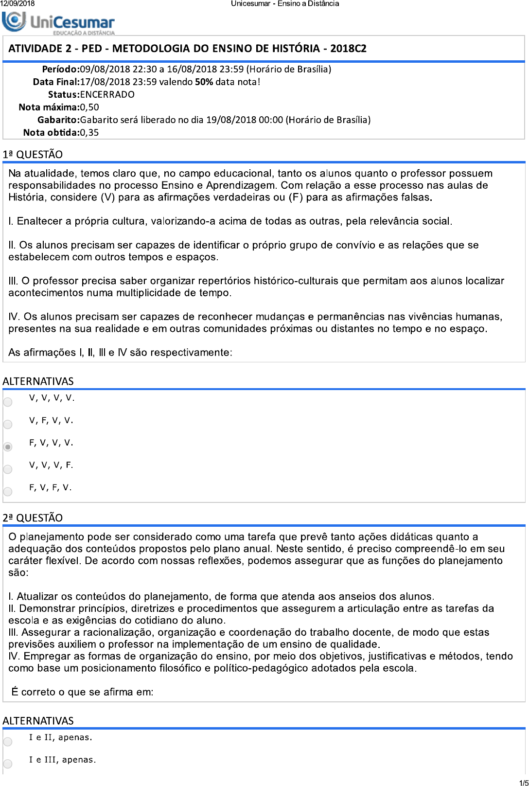 ATIVIDADE 2 METODOLOGIA DO ENSINO DE HISTORIA Metodologia Do Ensino