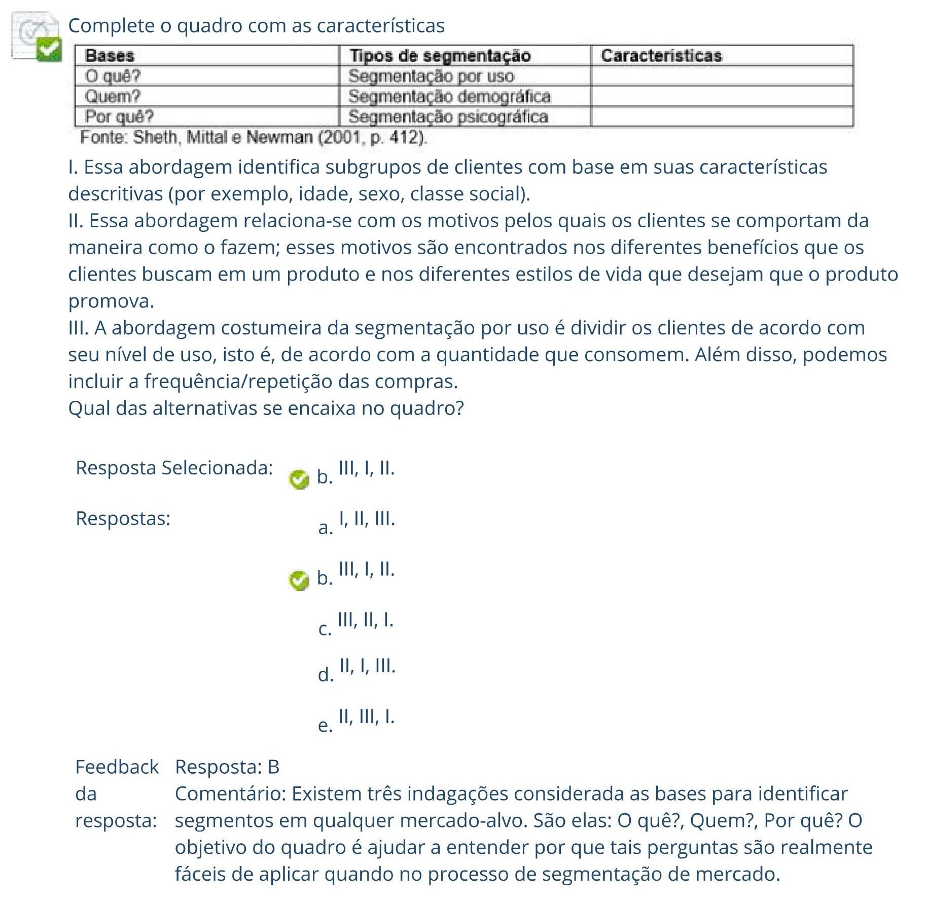 Questionário Unidade I 03 Administração do Relacionamento O Cliente