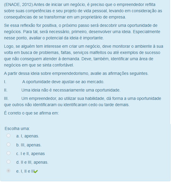 Prova Final Empreendedorismo Empreendedorismo