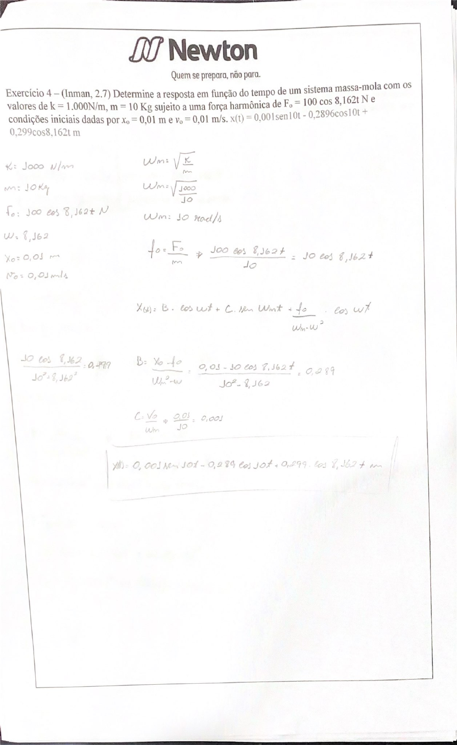 A Lista Vira Oes Harmonicamente For Adas Resolu Ao Vibra Es