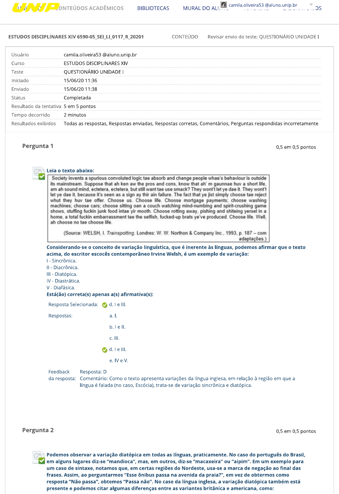 Question Rio Unidade I Ed Xiv Letras Estudos