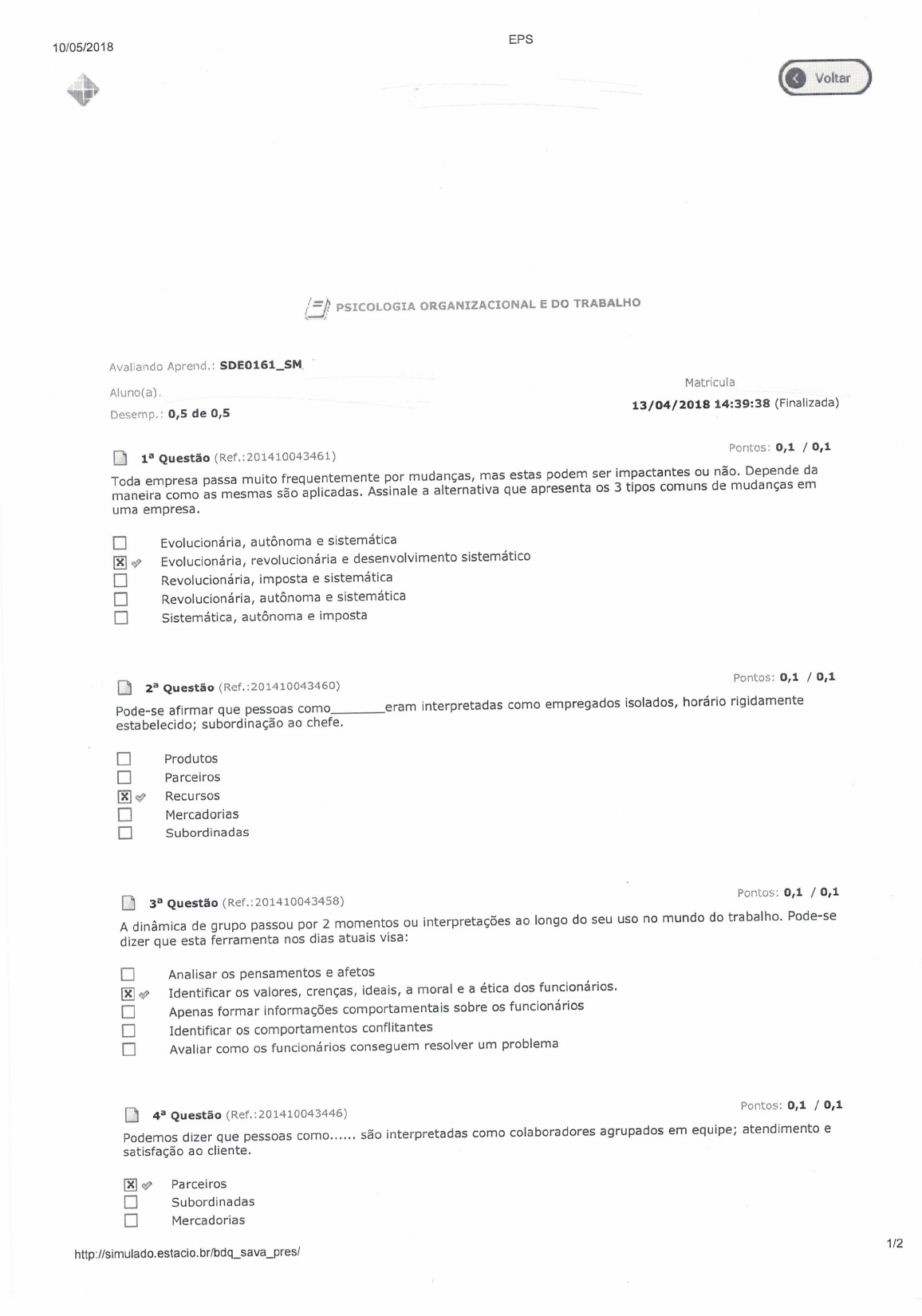 PSICOLOGIA ORGANIZACIONAL E DO TRABALHO Psicologia Organizacional E