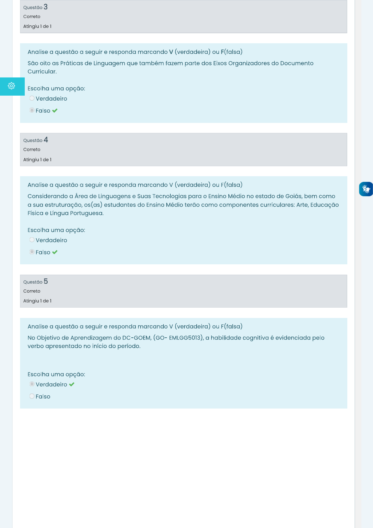 HPC Linguagens E Suas Tecnologias M3 Atividade 1 Quiz SEDUC GO