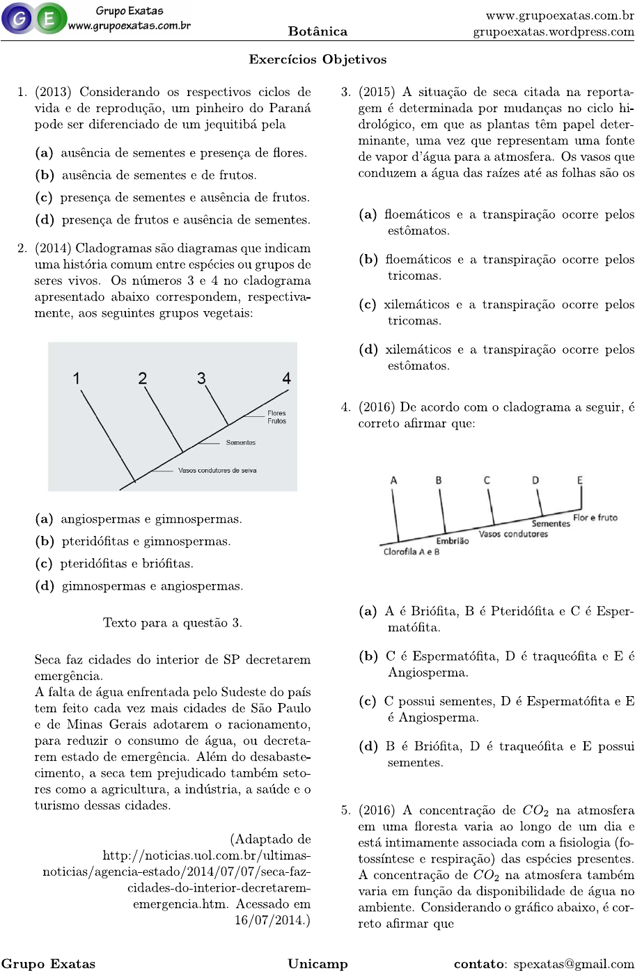 Biologia Unicamp Biologia