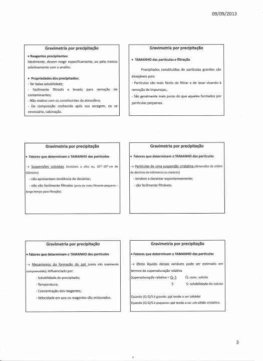 Gravimetria Quimica Analítica Química Analítica I