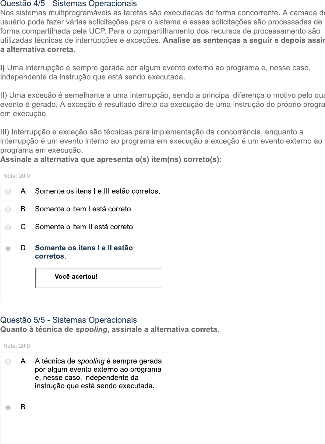 Sistemas Operacionais Apol Sistemas Operacioanais