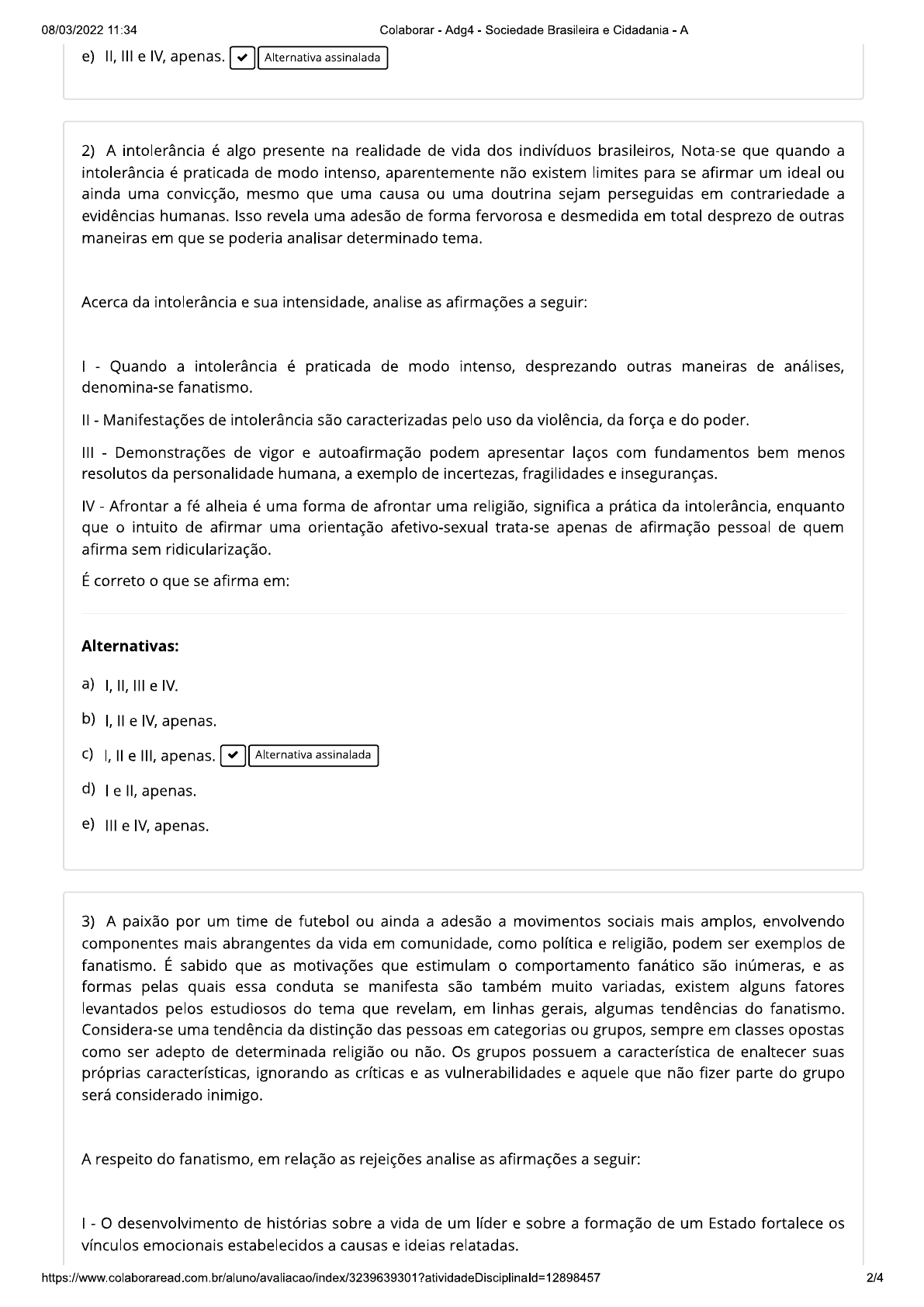 Gabarito Da Prova Sociedade Brasileira E Cidadania Unopar Librain