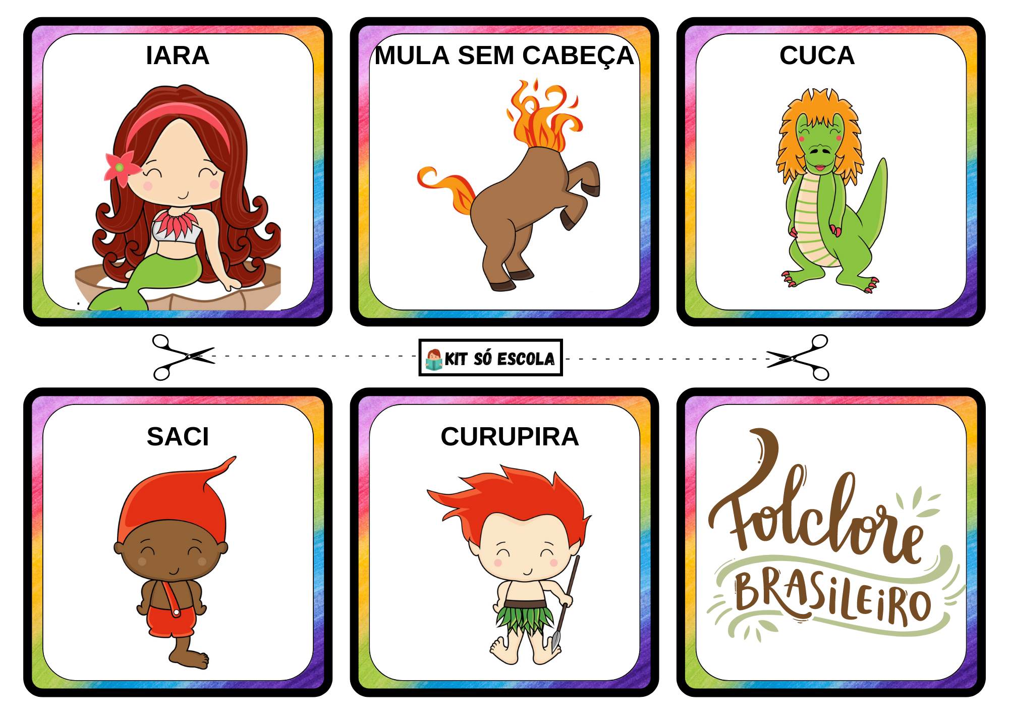 Flash Cards Personagens Folclore Brasileiro Para Imprimir Descubra