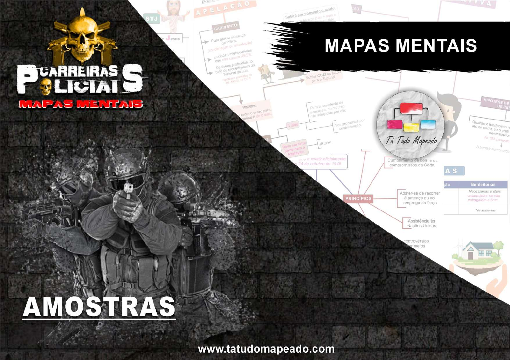 Amostras MAPAS MENTAIS Carreiras Policiais Mapa Mental