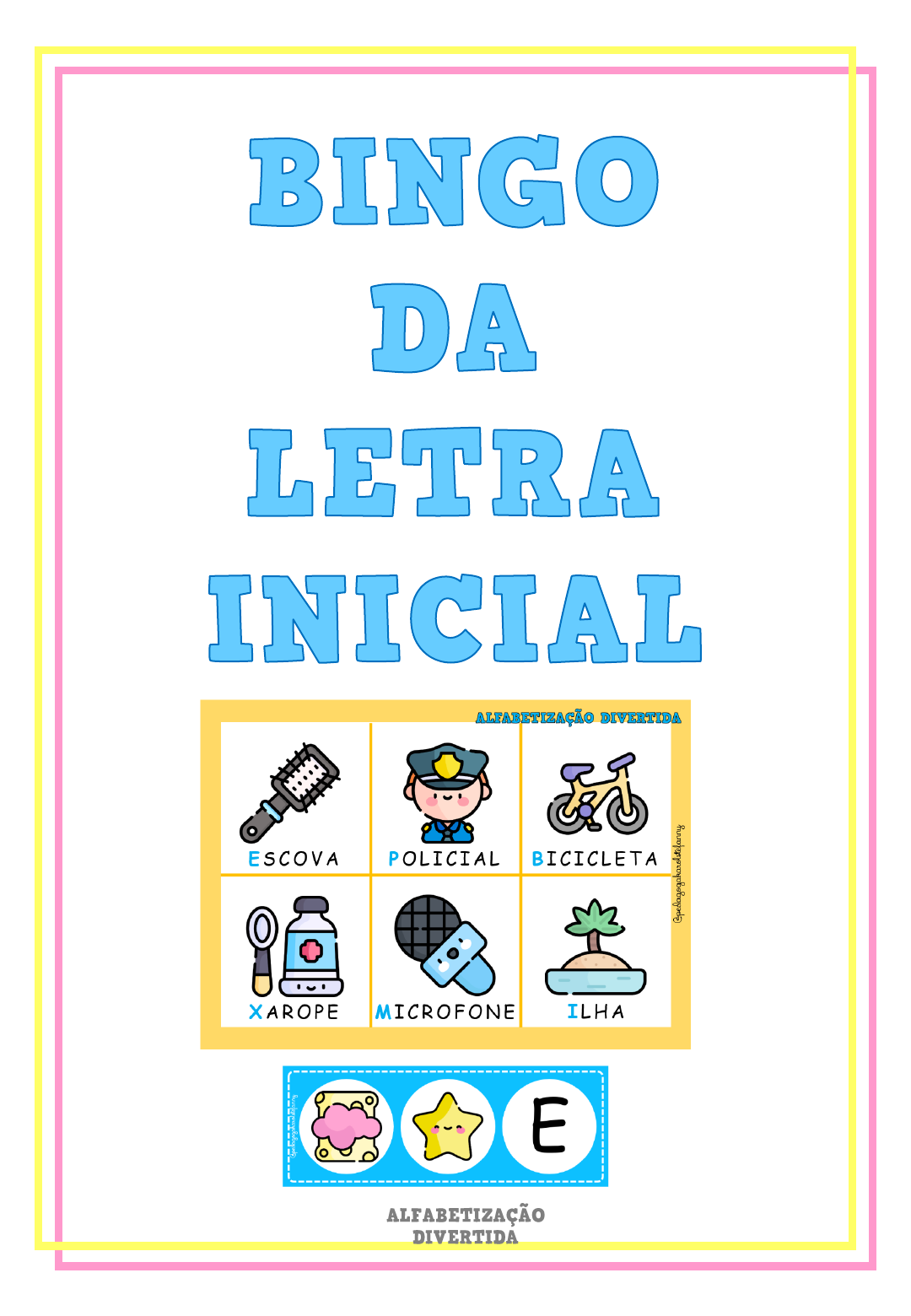 Bingo Das Letras Do Alfabeto Identificando As Letras Descubra As