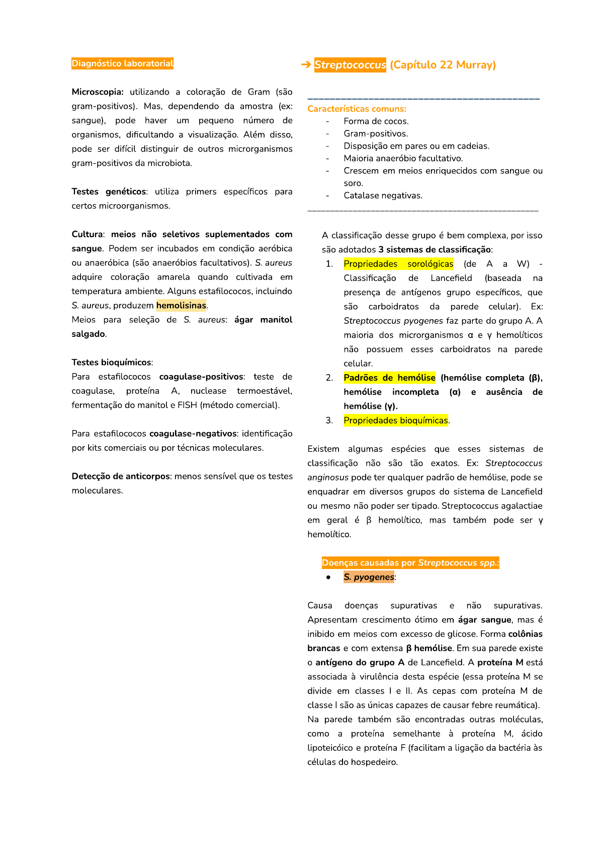 Resumo Staphylococcus E Cocos Gram Positivos E Streptococcus