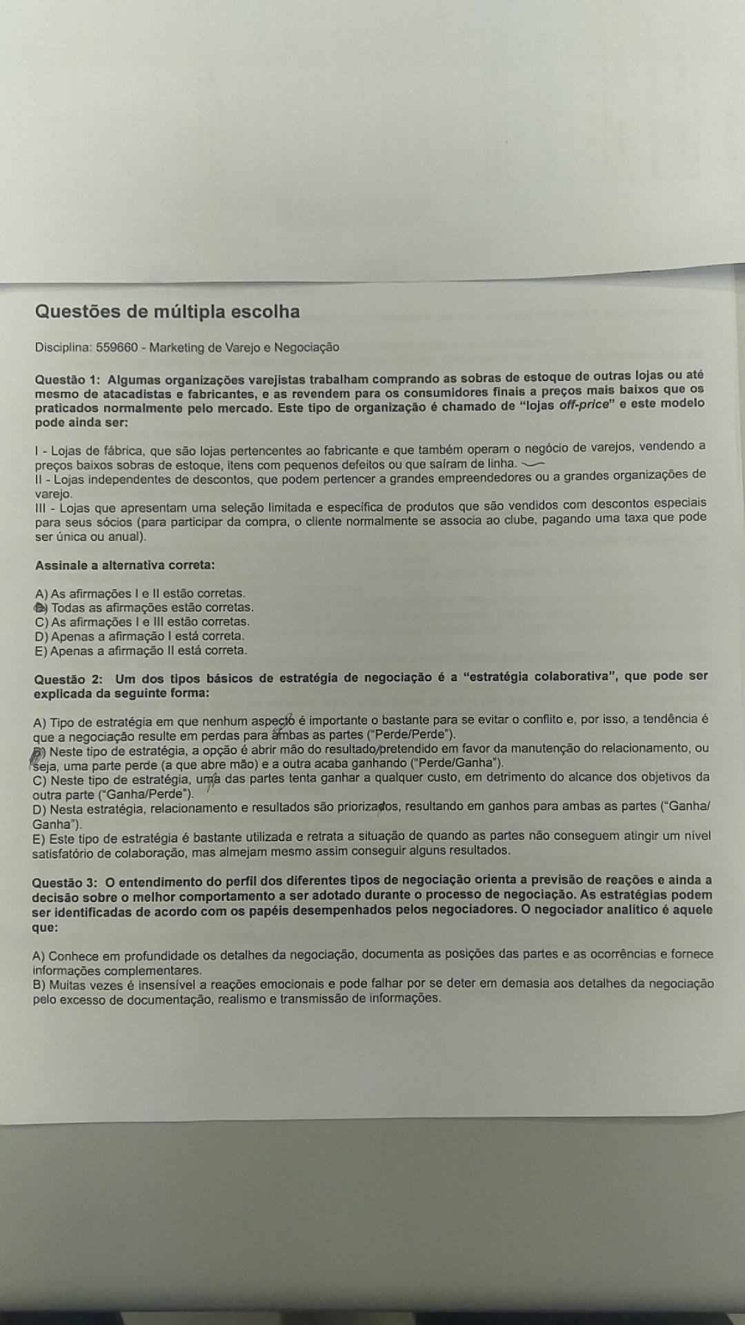 UNIP Processos Gerenciais Marketing De Varejo