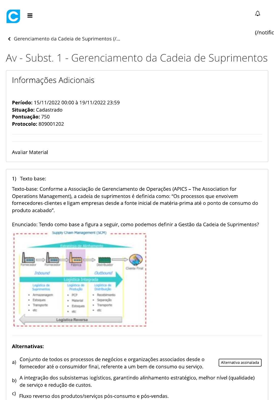 Av Subst Gerenciamento Da Cadeia De Suprimentos Log Stica E