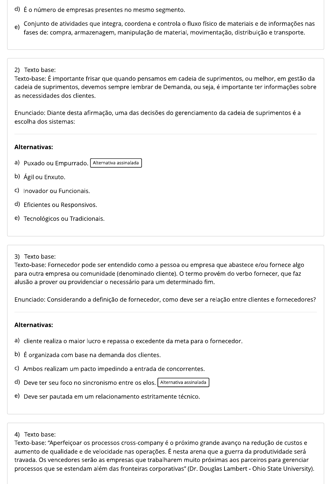 Av Subst 1 Gerenciamento da cadeia de suprimentos Logística e