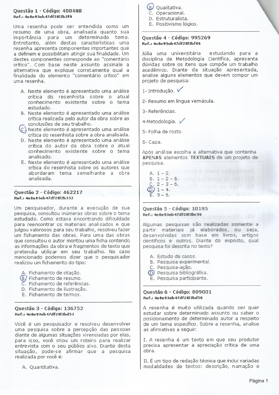 Prova Unopar Metodologia Cientifica Metodologia