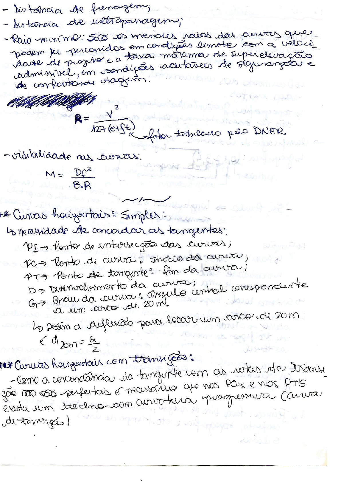 Resumo Projeto Geométrico de Estradas Projeto Geométrico de Estradas