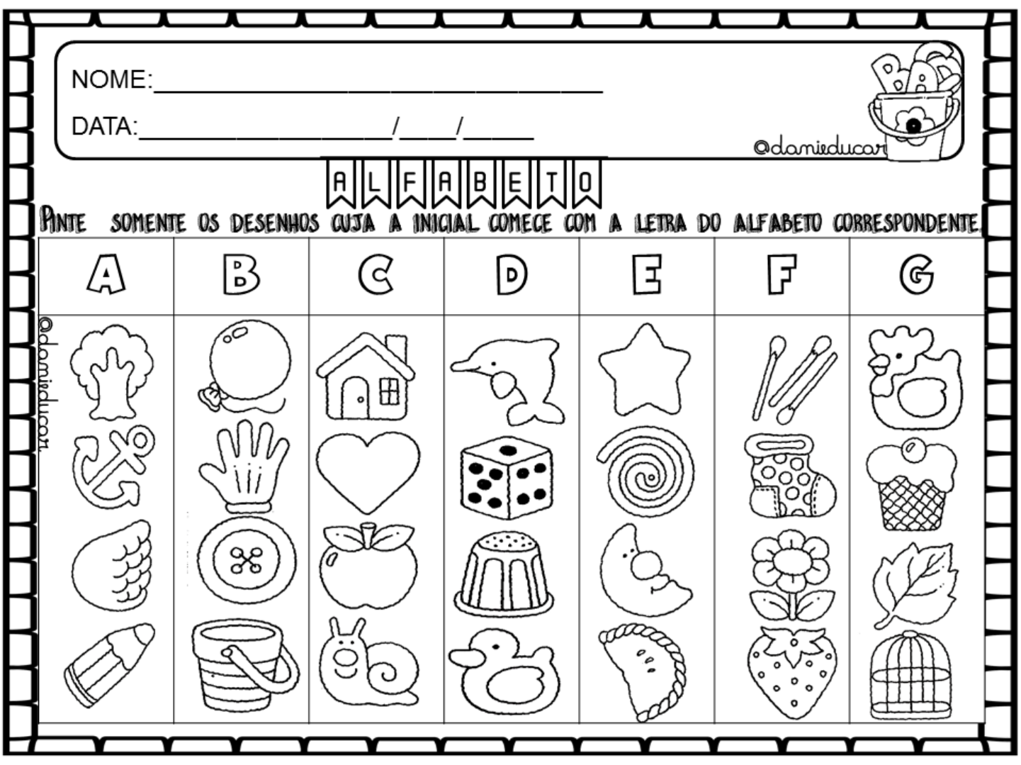 Atividade A Letra Inicial Educa O Infantil