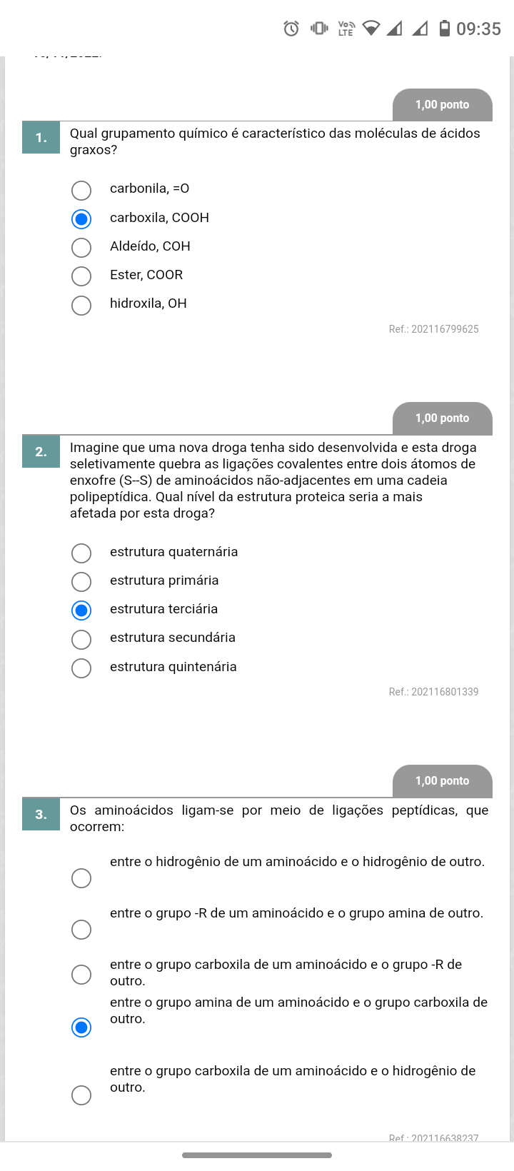 Prova Bioquímica Bioquímica I