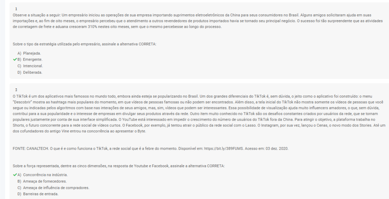 Avaliação Gabaritada Administração estratégica Administração