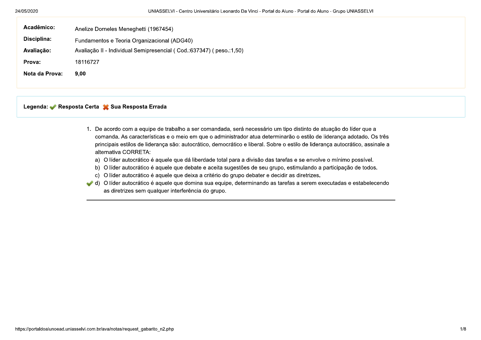 Avaliação 2 Fundamentos e Teoria Organizacional Fundamentos e