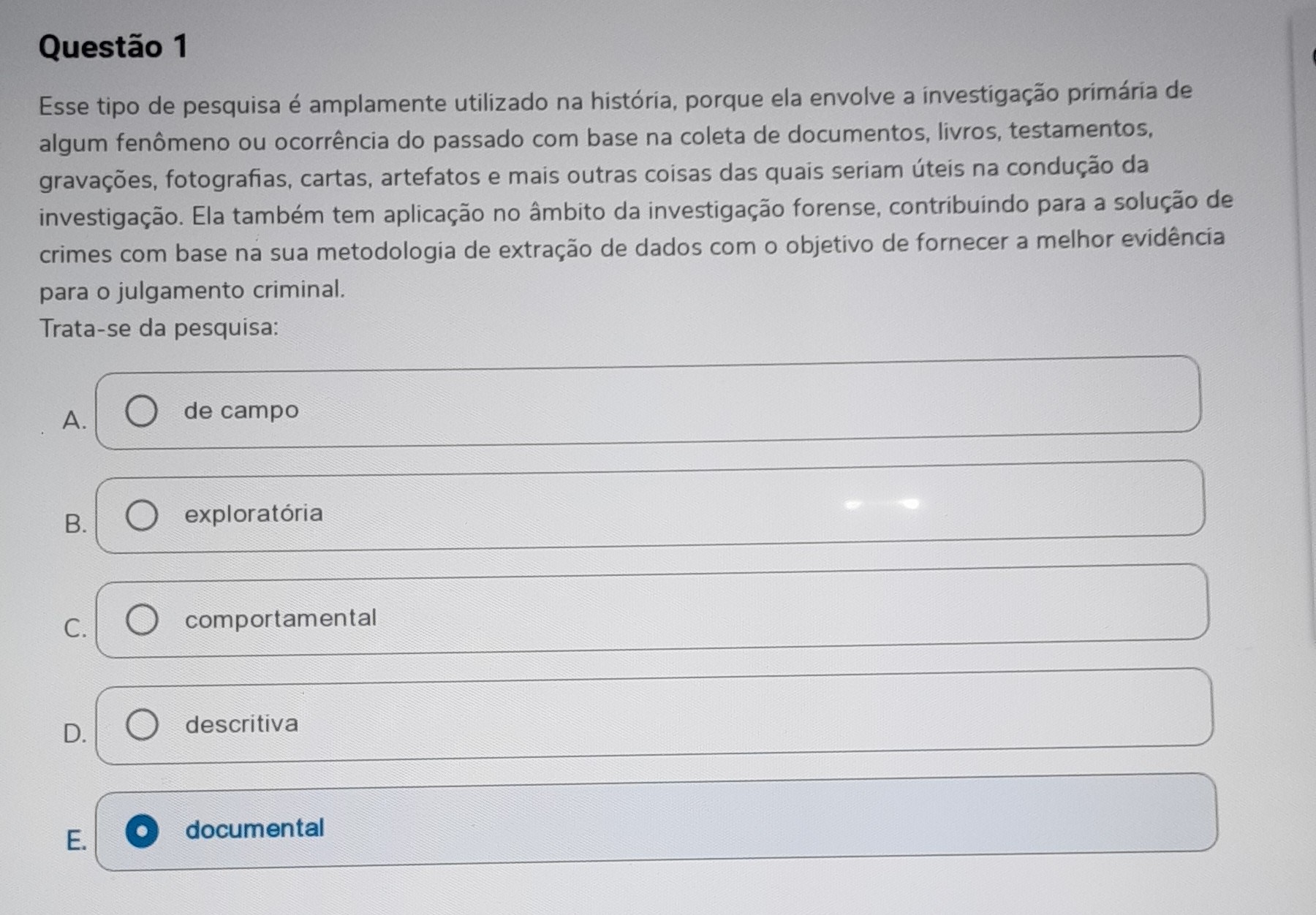 prova 1 chamada pensamento científico Pensamento Científico