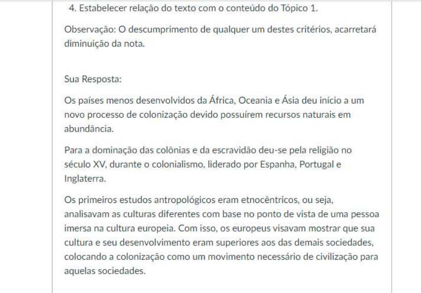 Atividade Dissertativa Antropologia Identidade E Diversidade