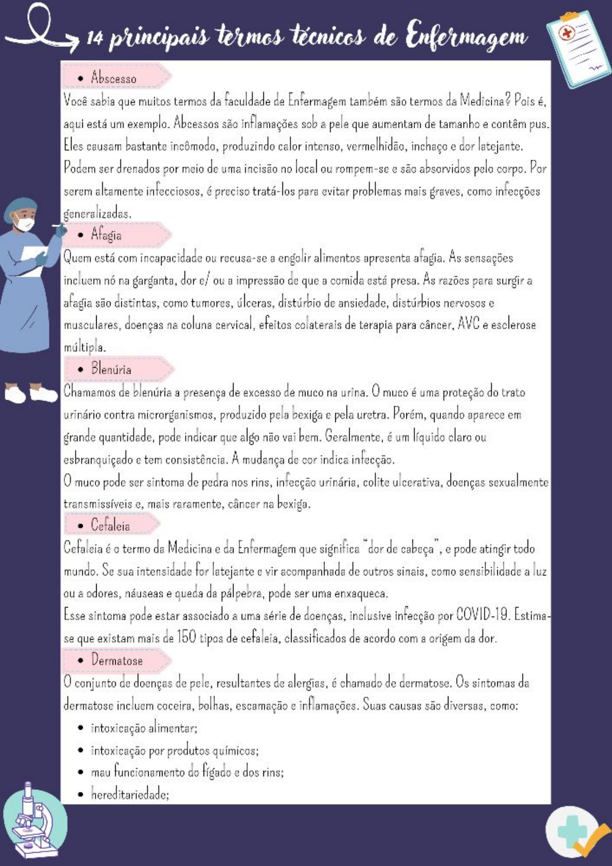 14 principais termos técnicos de enfermagem Semiologia Aplicada à