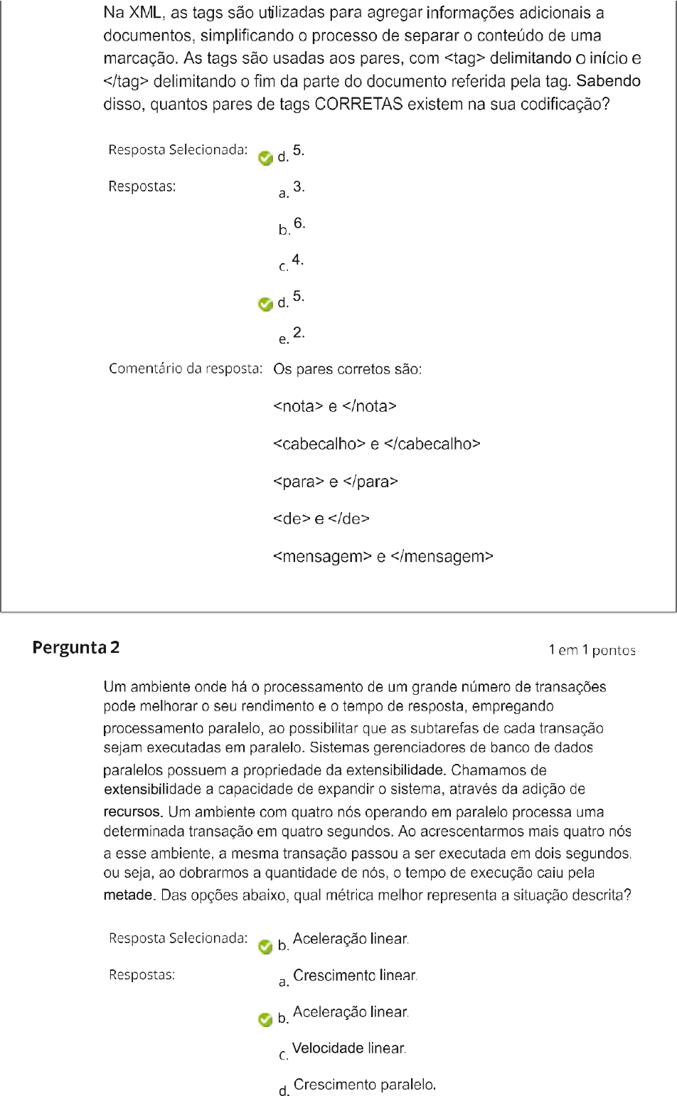 Quiz Arquitetura De Banco Dados Modelagem De Dados E Banco De Dados