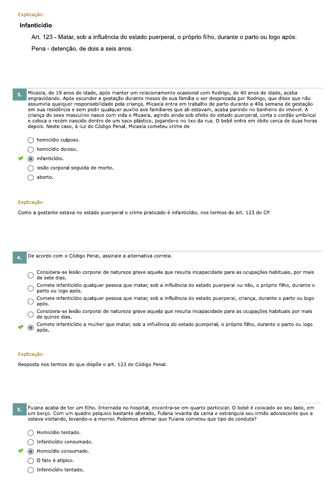 Teste Direito Penal Aplicado Ii