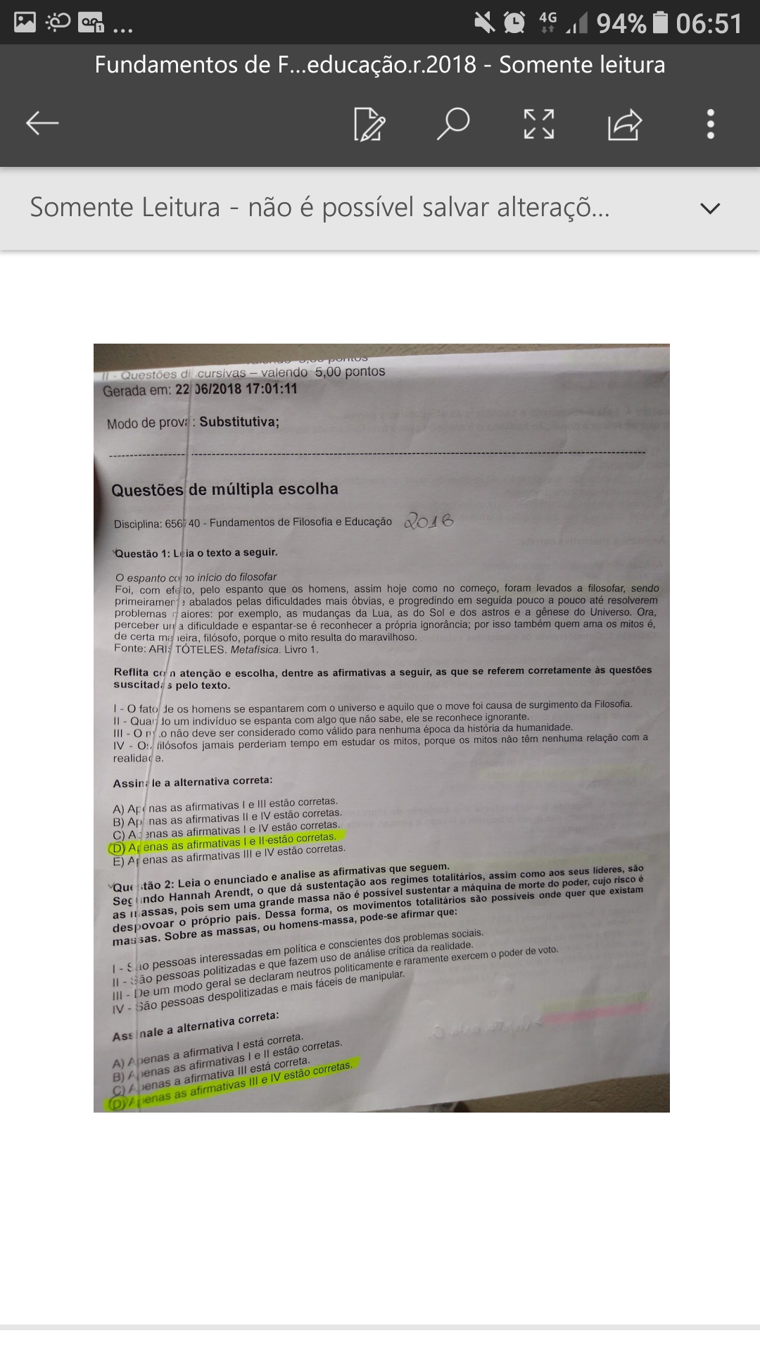 Apanhado Fundamentos De Filosofia E Educa O