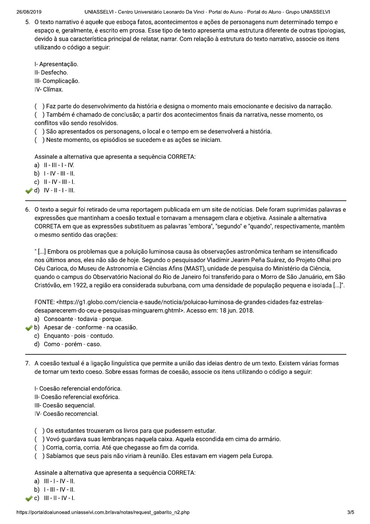 Avalia O Ii Comunica O E Linguagem Uniasselvi Individual