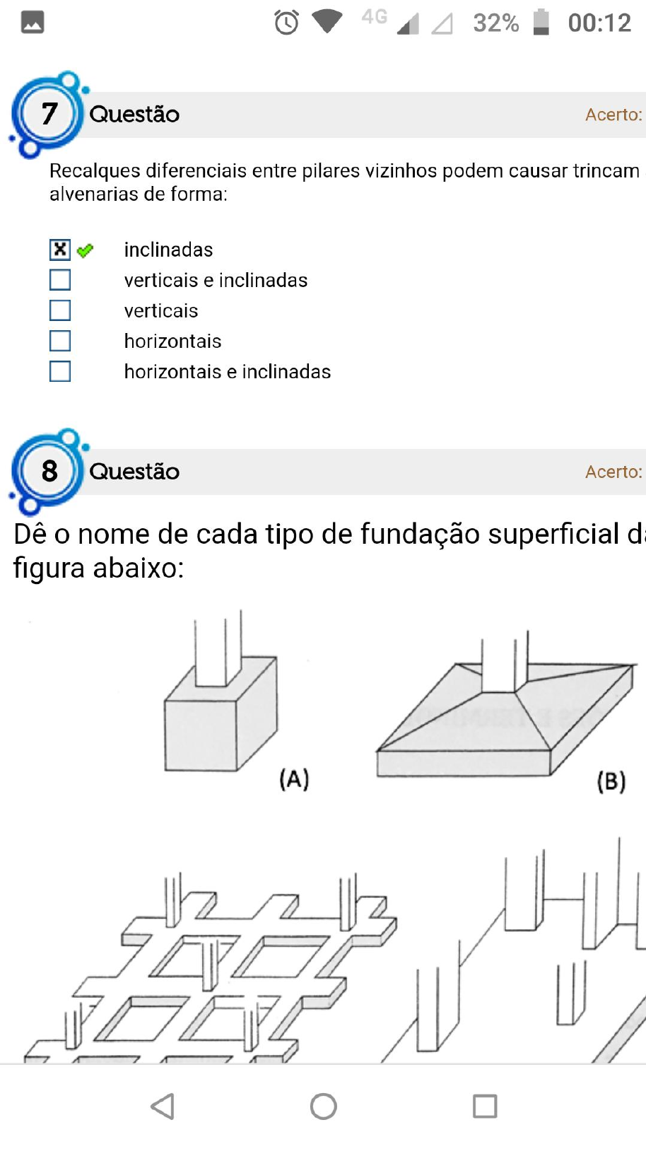 Fundações e contenções Simulado AV1 Fundações e Contenções