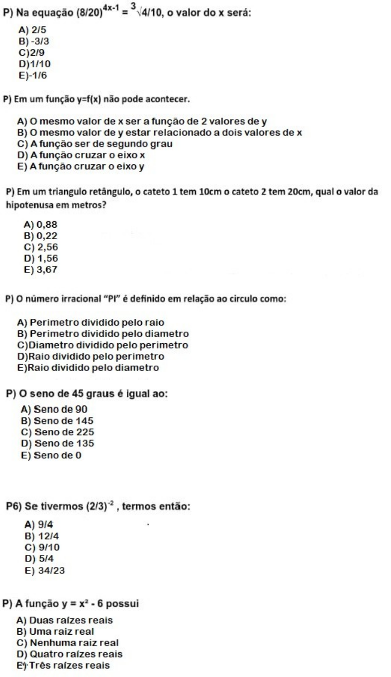 Prova Matematica Pora Computacao Fundamentos De Matem Tica Para