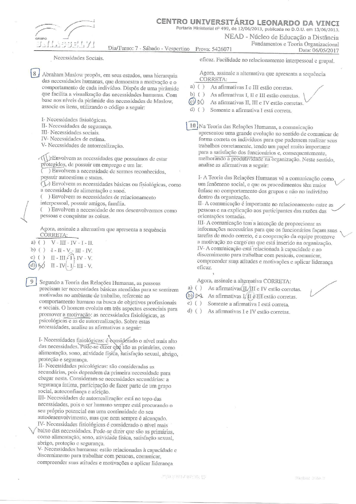 Aval II Fundamentos E Teoria Organizacional Uniasselvi 2 Prova