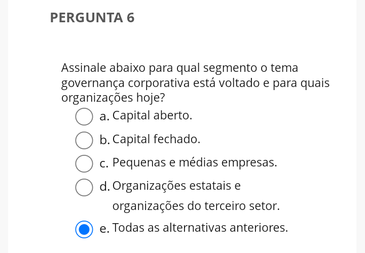 exercício Governança Corporativa Governança Corporativa Unip