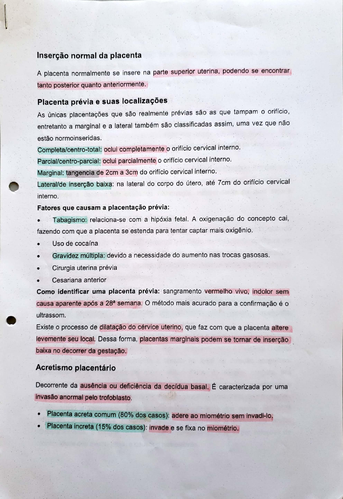 Placenta Pr Via E Descolamento Prematuro Da Placenta Medicina