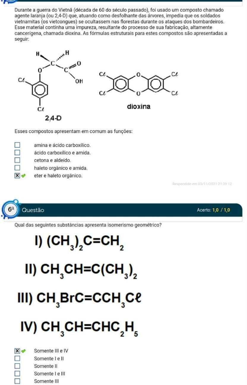 SIMULADO AV QUIMICA ORGANICA Fundamentos de Química Orgânica e de