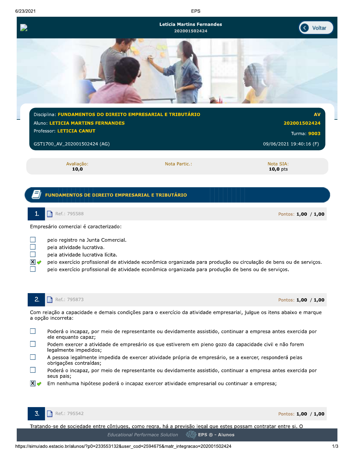 FUNDAMENTOS DO DIREITO EMPRESARIAL E TRIBUTÁRIO Contabilidade