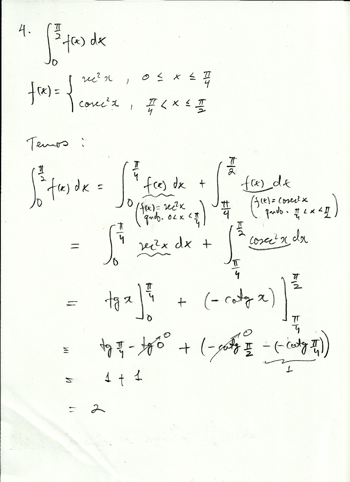 Exercícios Resolvidos Integral Definida Cálculo II