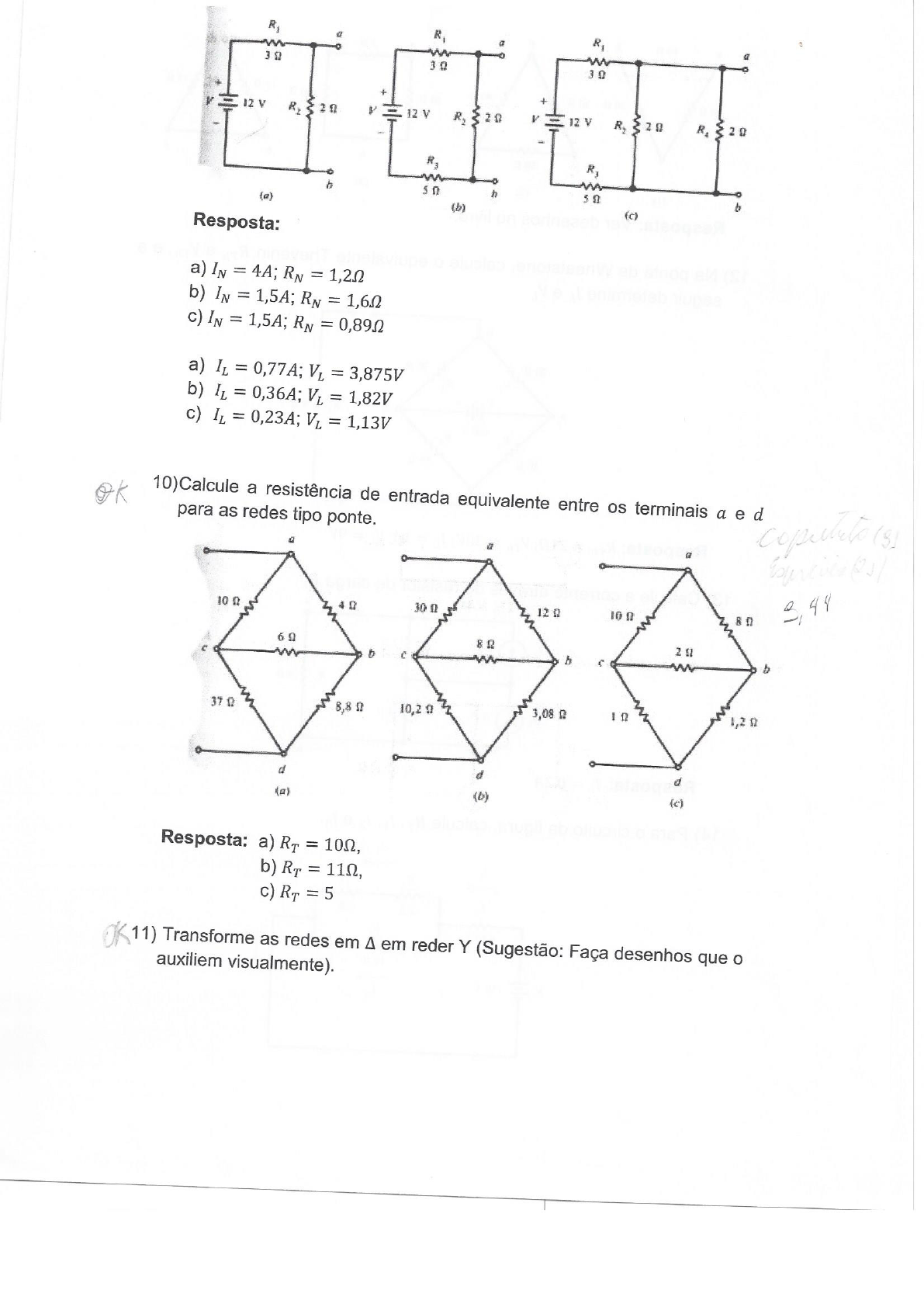 Exercicio Eletrotecnica Eletrotécnica