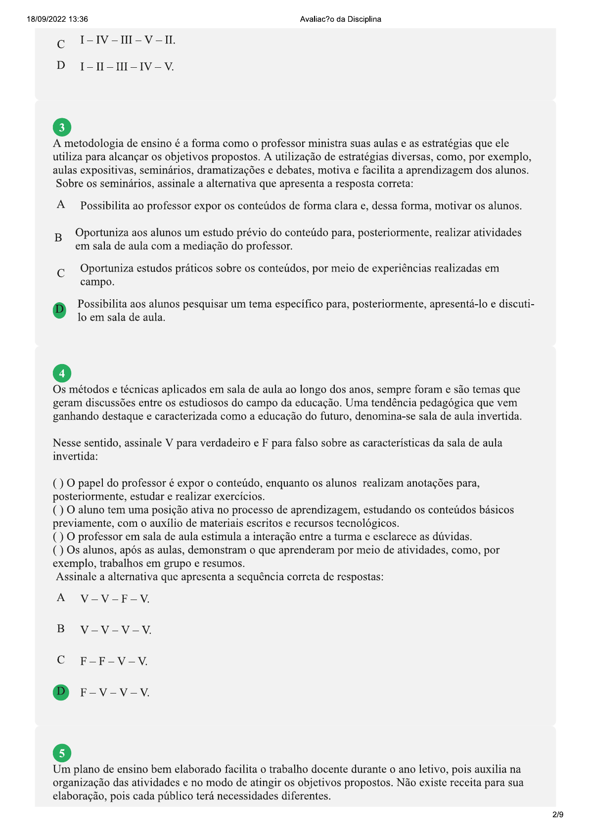 Avaliação Metodologia do Ensino Superior Metodologia do Ensino Superior