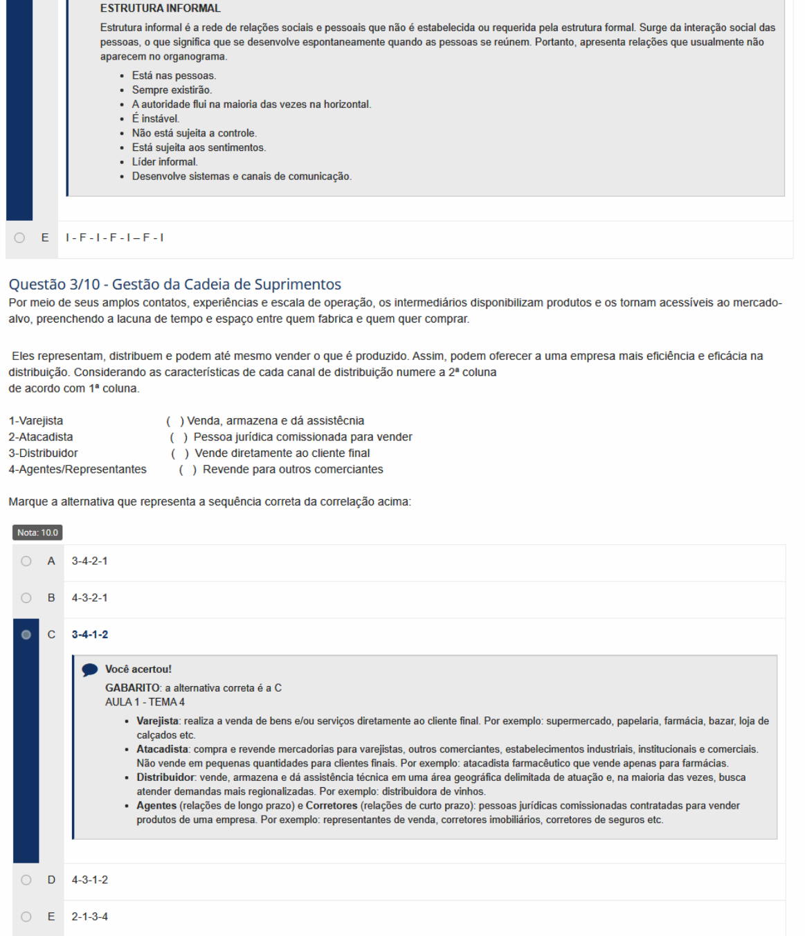 Conte Dos Da Prova Gest O Da Cadeia De Suprimentos Cadeia De