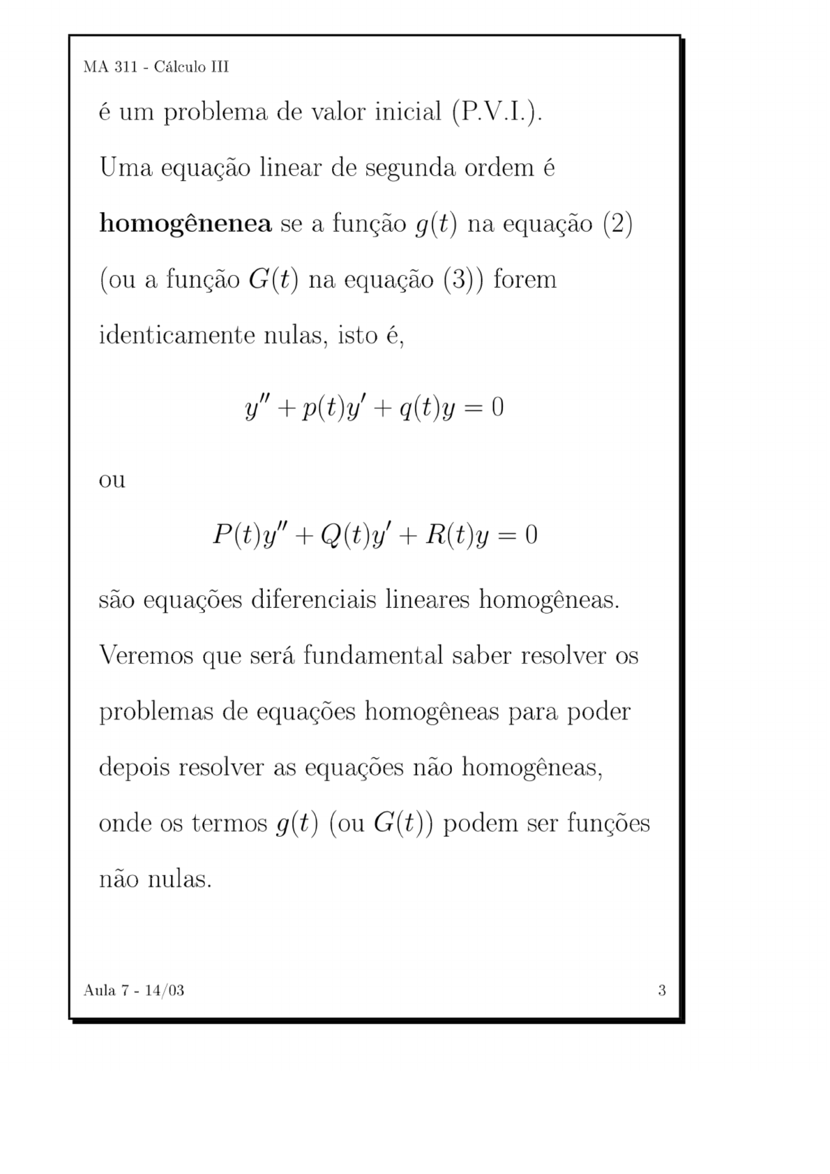 resumo EDO Equações Diferenciais Ordinárias