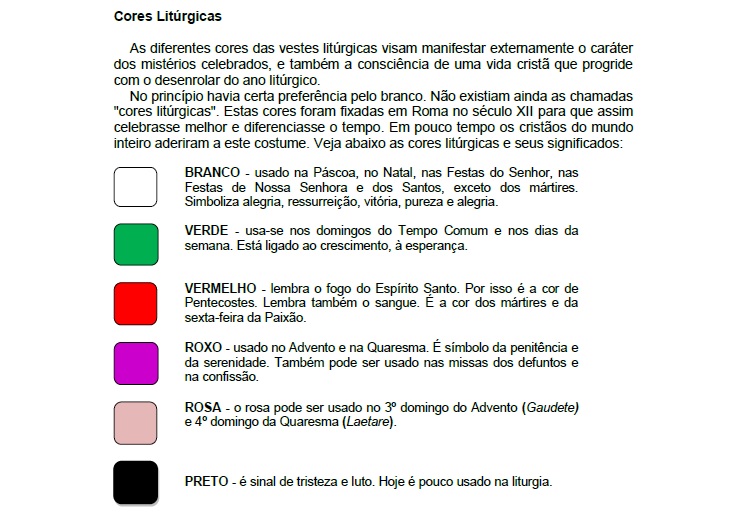 Cores Lit Rgicas Teologia